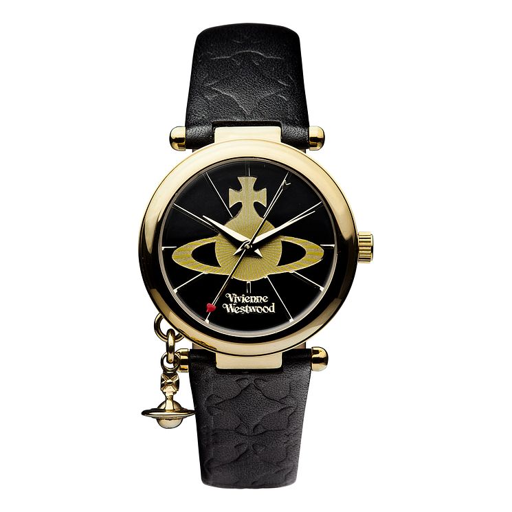 Vivienne Westwood Ladies Gold Plated Orb Strap Watch