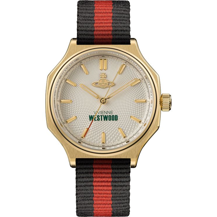 Vivienne Westwood Mile End Mens Stripe Fabric Strap Watch
