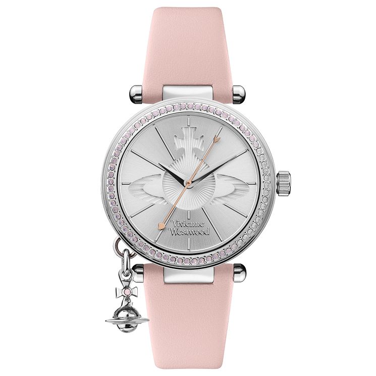 Vivienne Westwood Orb Pastelle Pink Leather Strap Watch