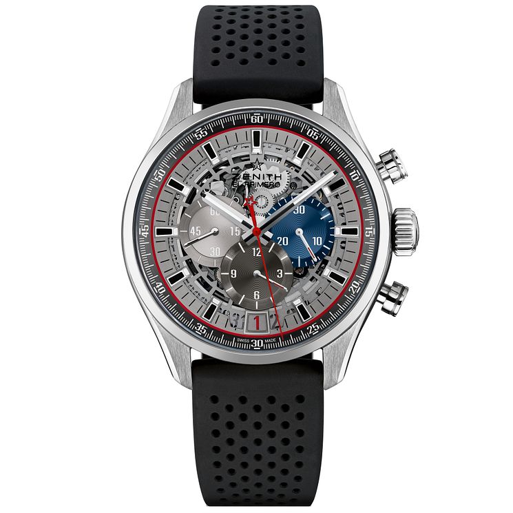 Zenith 36000 Vph Mens Stainless Steel Strap Watch