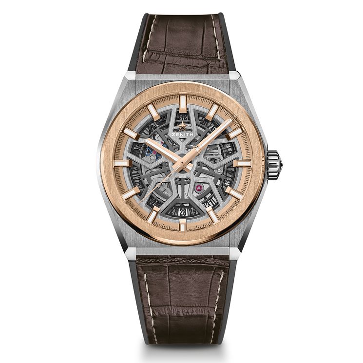 Zenith Defy Classic Mens Brown Leather Strap Watch