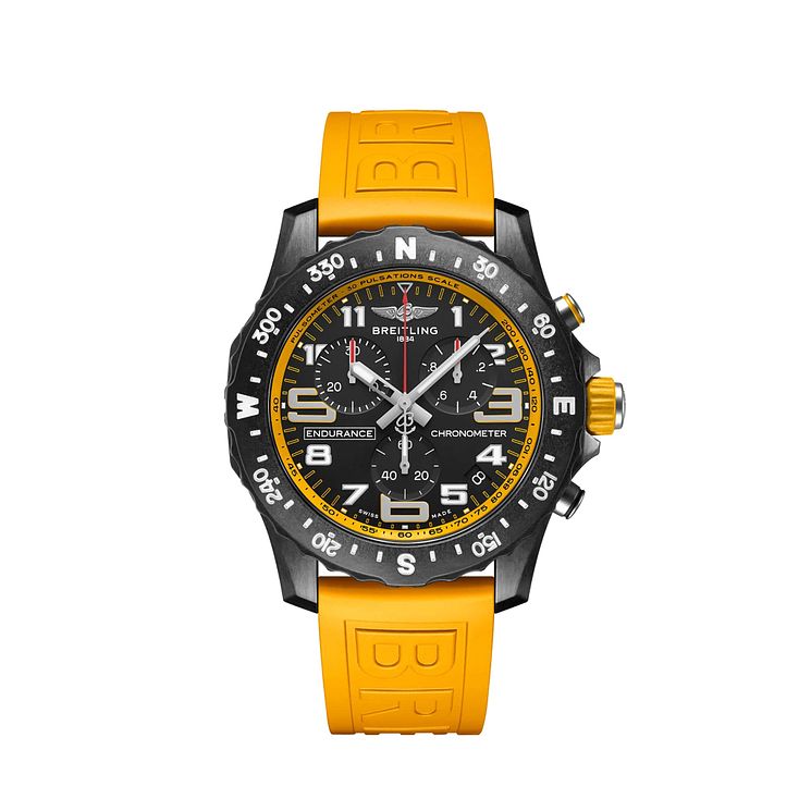 Breitling Endurance Pro Chrono Yellow Rubber Strap Watch