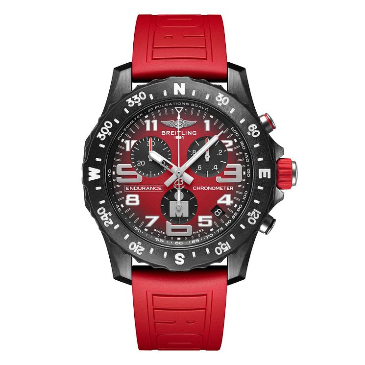 Breitling Endurance Pro Ironman Red Rubber Strap Watch