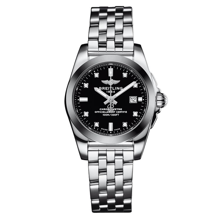 Breitling Galactic 29 Ladies Black Dial Bracelet Watch