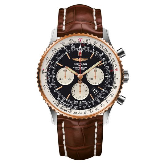 Breitling Navitimer 01 Mens Automatic Pilot Brown Leather Strap Watch