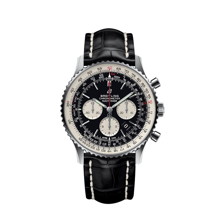 Breitling Navitimer B01 Chrono 46 Mens Black Strap Watch