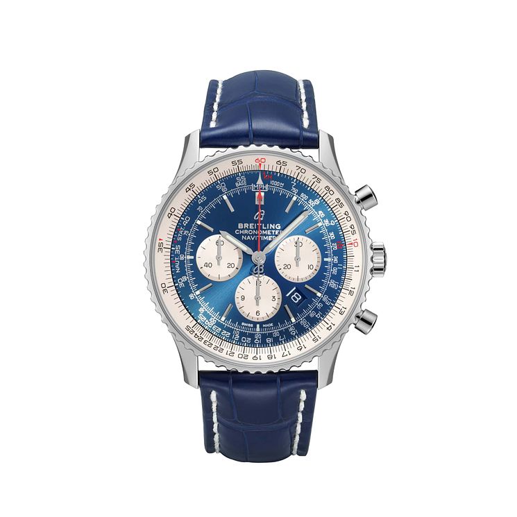 Breitling Navitimer B01 Chrono 46 Mens Blue Strap Watch