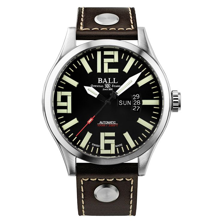 Ball Engineer Master Ii Aviator Mens Brown Strap Watch
