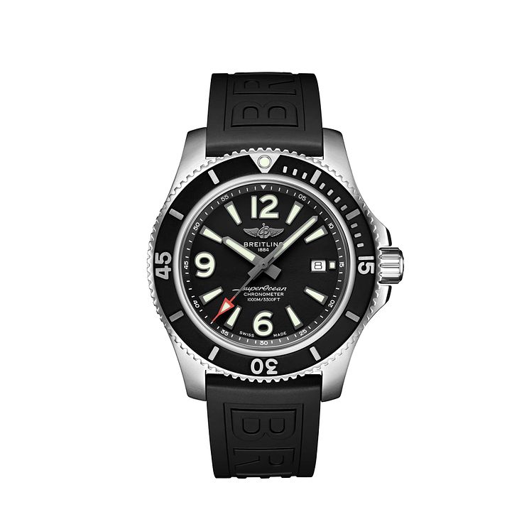 Breitling Superocean 44 Mens Black Rubber Strap Watch