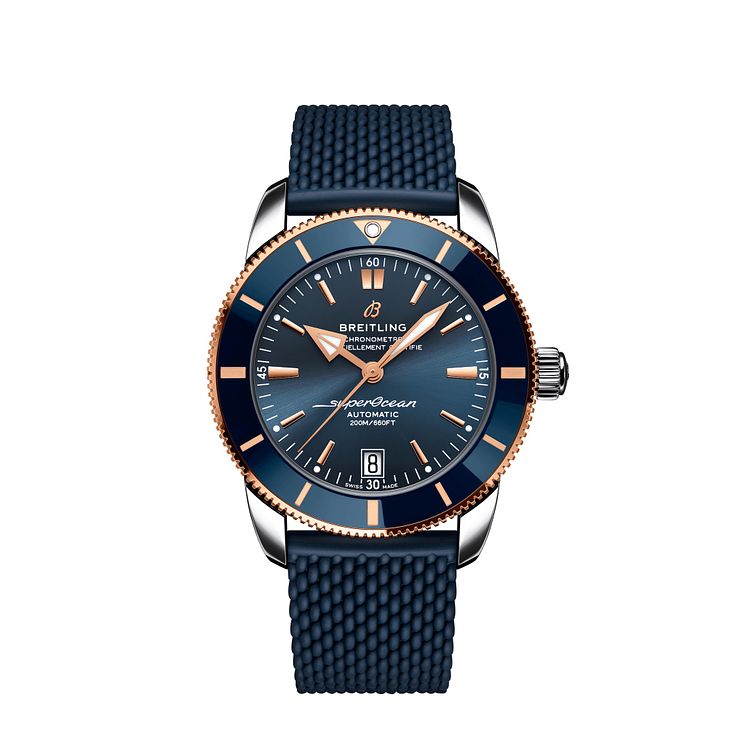 Breitling Superocean Heritage Mens Blue Leather Strap Watch