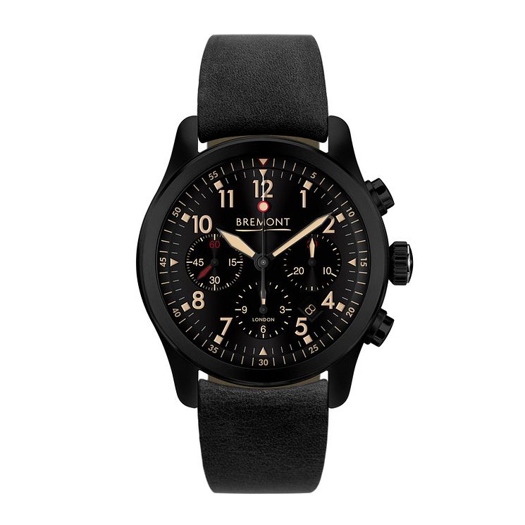 Bremont Alt1-p2-jet Mens Black Leather Strap Watch