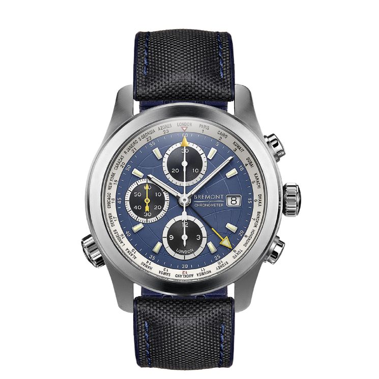 Bremont Alt1-w Blue Mens Black Strap Watch
