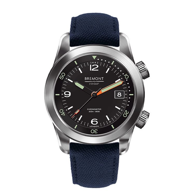 Bremont Argonaut Mens Blue Fabric Strap Watch