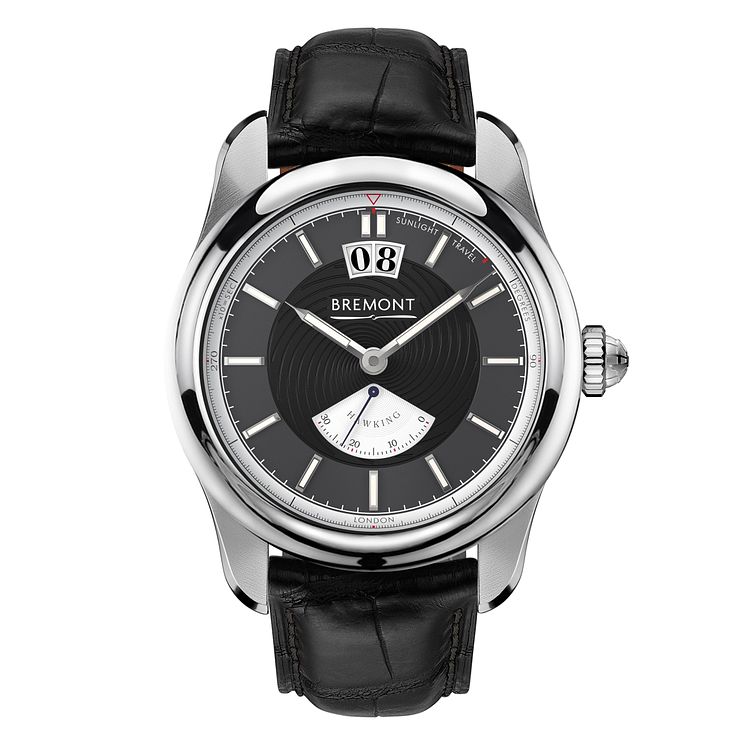 Bremont Hawking Mens Black Leather Strap Watch