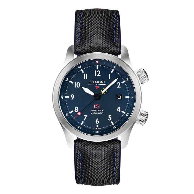 Bremont Mbii Mens BlackandBlue Leather Strap Watch