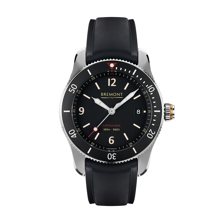 Bremont S300 Mens Black Rubber Strap Watch