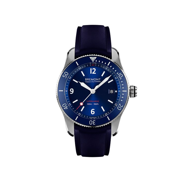 Bremont S300 Mens Blue Rubber Strap Watch