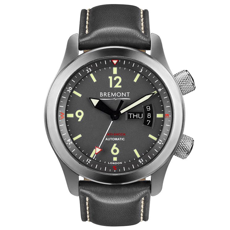 Bremont U-22 Mens Stainless Steel Leather Strap Watch