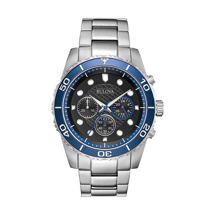 Bulova Chronograph Mens Stainless Steel Bracelet Watch