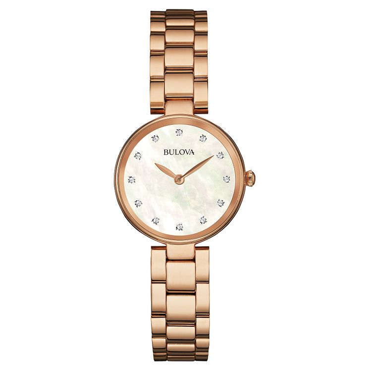 Bulova Classic Ladies Rose Gold Tone Bracelet Watch