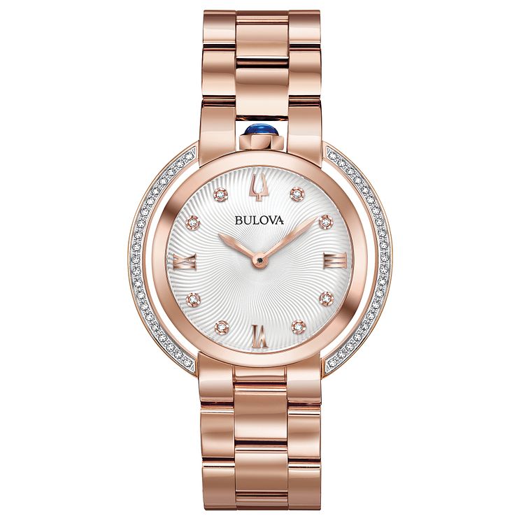 Bulova Ladies Rubaiyat DiamondandRose Gold Tone Watch