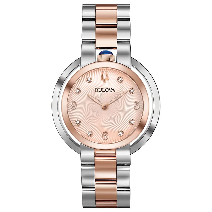Bulova Ladies Rubaiyat Rose Gold Tone Bracelet Watch
