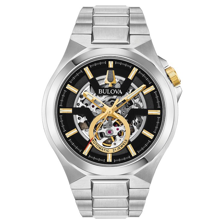 Bulova Maquina Mens Stainless Steel Bracelet Watch