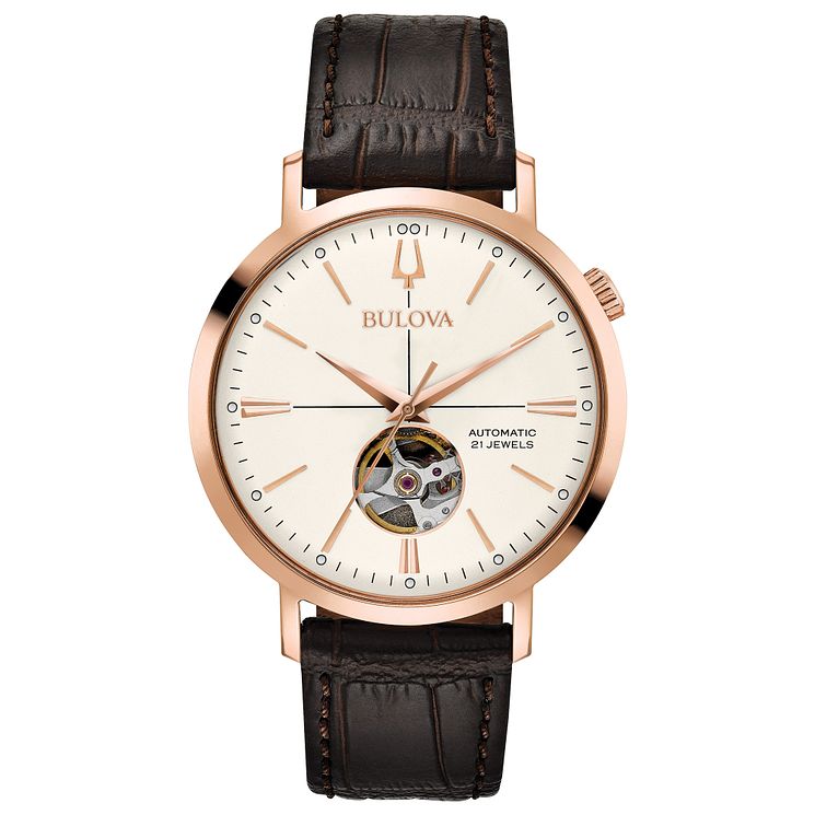 Bulova Mens Classic Rose Gold Tone Automatic Watch