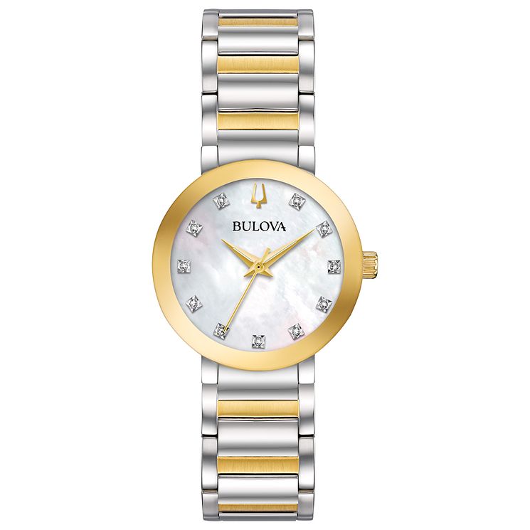 Bulova Modern Ladies Two Colour Diamond Set Bracelet Watch