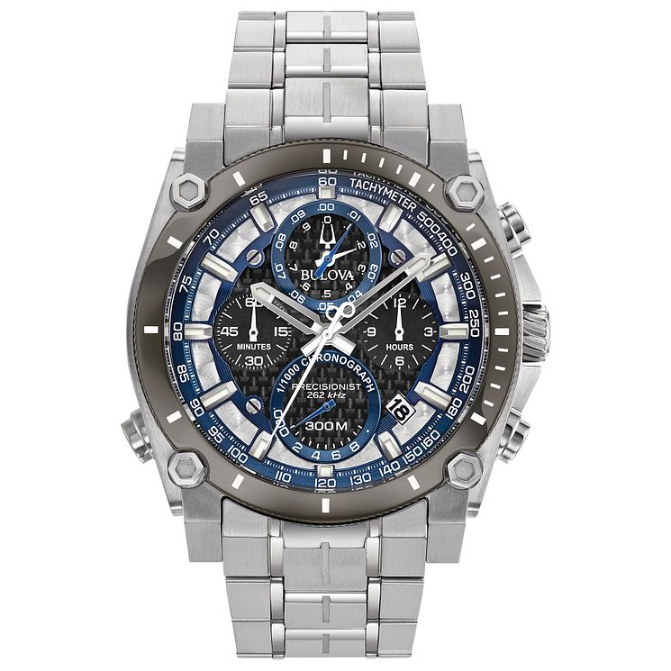 Bulova Precision Mens Stainless Steel Bracelet Watch