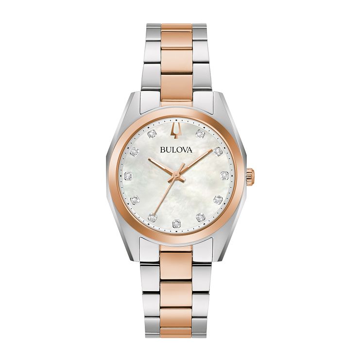 Bulova Surveyor Diamond Ladies Two Tone Bracelet Watch