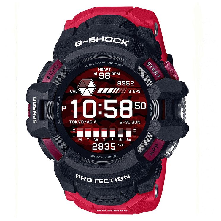 Casio G-shock G-squad Pro Mens Red Resin Strap Smartwatch