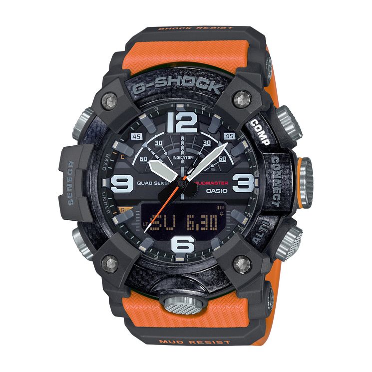 Casio G-shock Mens Mudmaster Orange Rubber Strap Watch