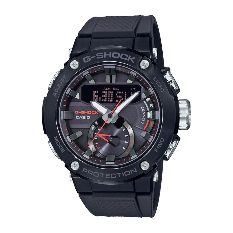 Casio G-steel Carbon Core Guard Black Resin Strap Watch