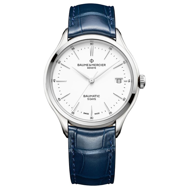 BaumeandMercier Clifton Baumatic Mens Blue Strap Watch