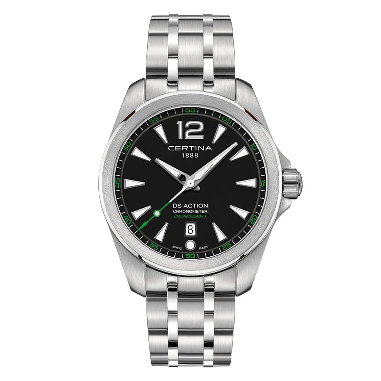 Certina Ds Action Mens Black Dial Bracelet Watch