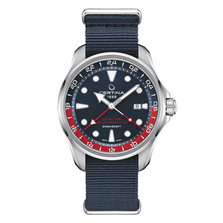 Certina Ds Action Mens Blue Fabric Strap Watch