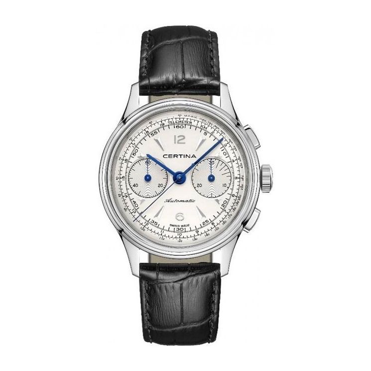 Certina Ds Chronograph Mens Black Leather Strap Watch