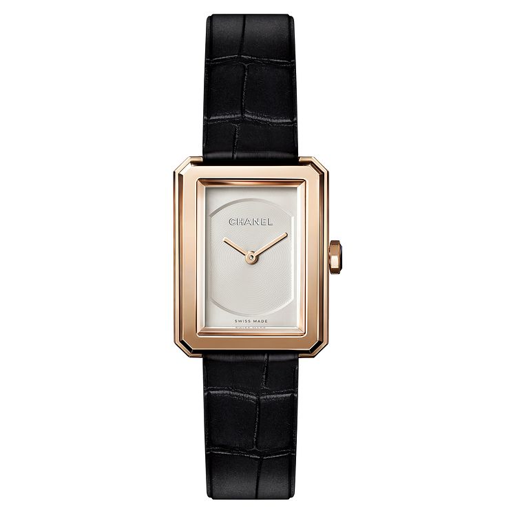 Chanel Boyfriend Ladies 18ct Rose Gold Ceramic Strap Watch