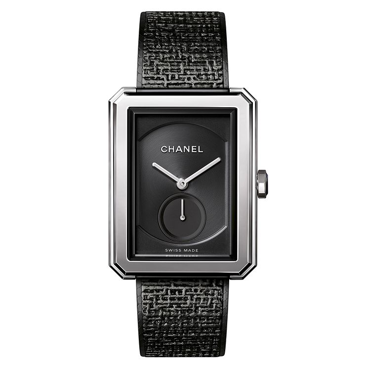 Chanel Boyfriend Tweed Black Stainless Steel Bracelet Watch