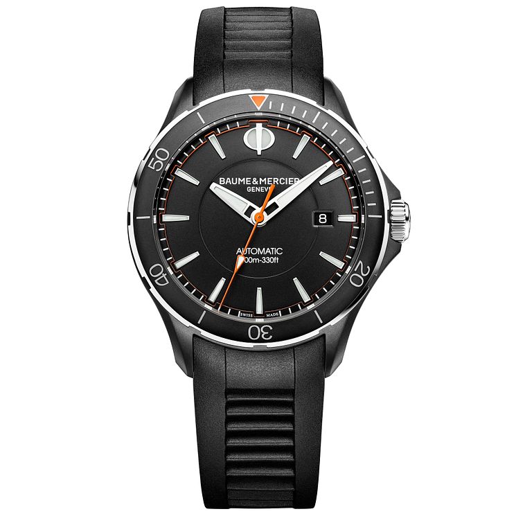 BaumeandMercier Clifton Club Mens Black Rubber Strap Watch