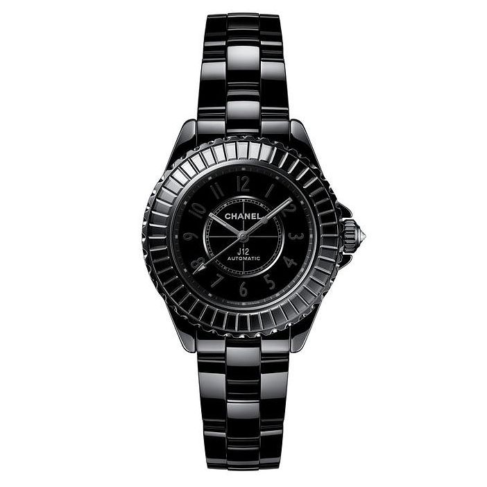 Chanel J12 Diamond Ladies Black Ceramic Bracelet Watch
