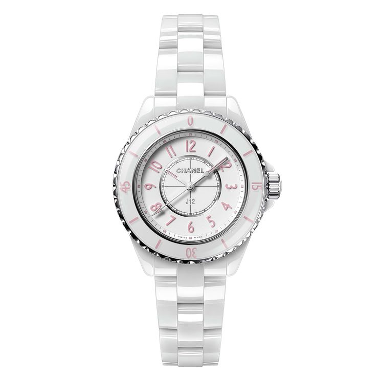 Chanel J12 Pink Blush Ladies White Ceramic Bracelet Watch
