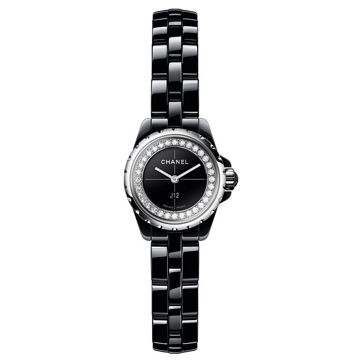 Chanel Ladies J12xs Black Ceramic Diamond Bracelet Watch