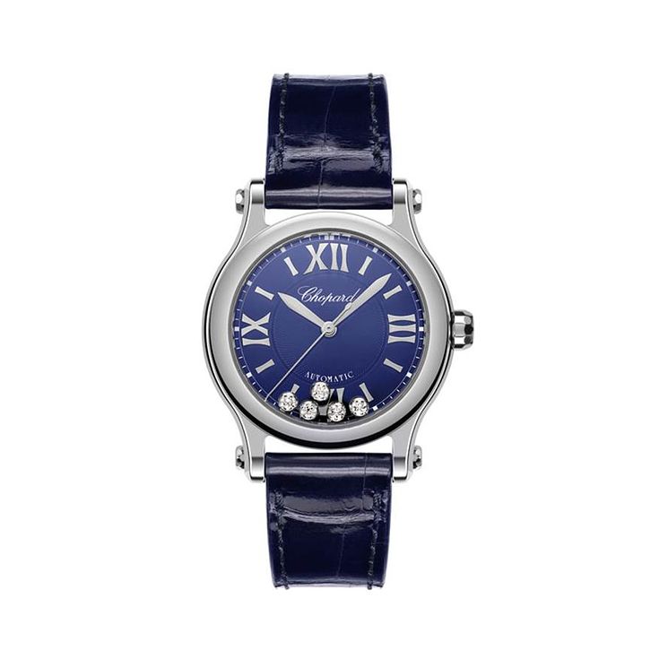 Chopard Happy Sport Ladies Blue Leather Strap Watch