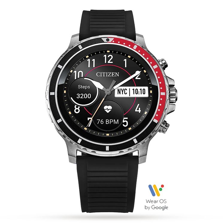 Citizen Cz Smart Hr Heart Rate Rubber Strap Smartwatch