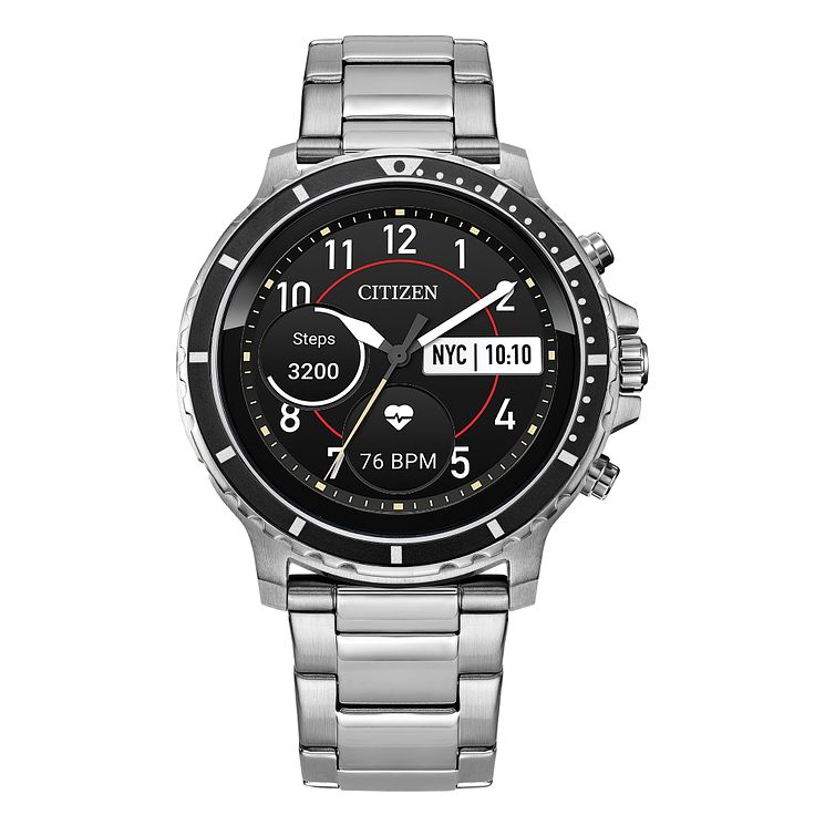 Citizen Cz Smart Mens Stainless Steel Bracelet Smartwatch