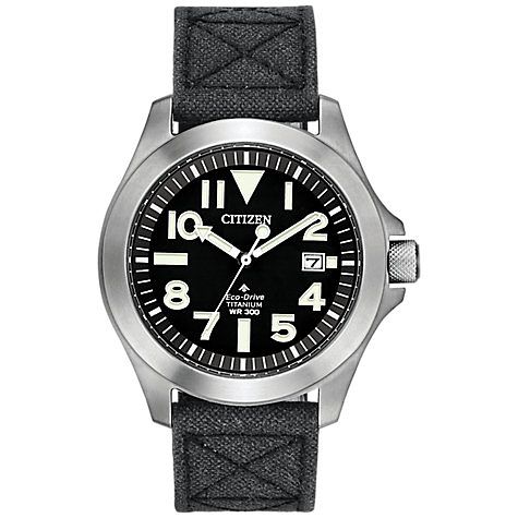 Citizen Eco Drive Mens Black Strap Watch