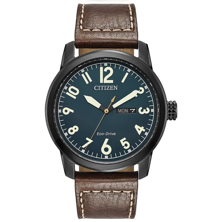 Citizen Mens Eco Drive Chandler Ion Plated Strap Watch