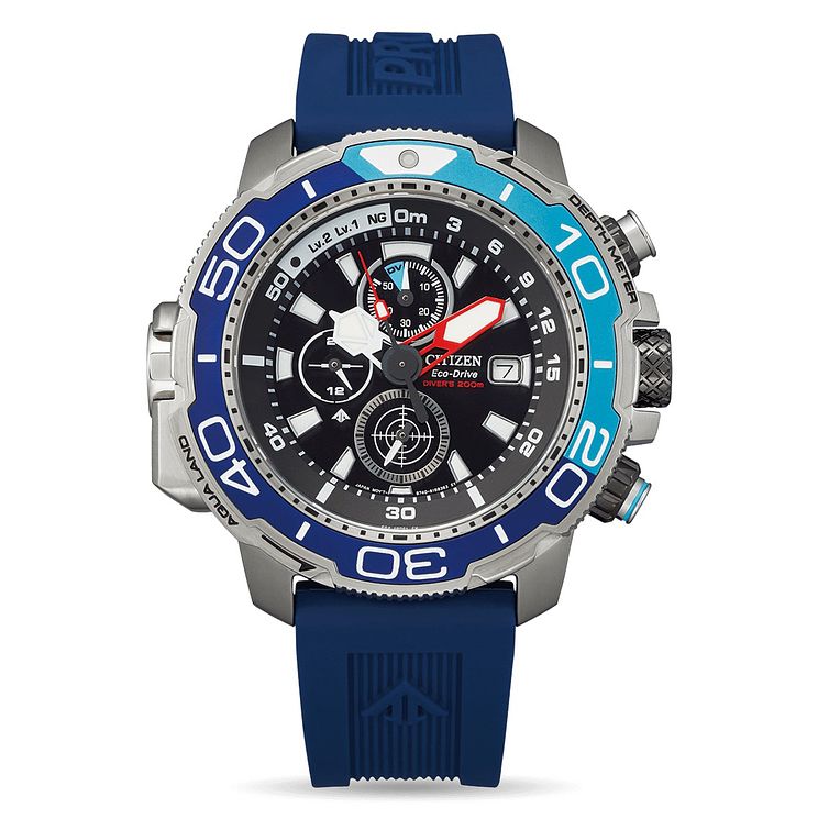 Citizen Promaster Aqualand Mens Blue Rubber Strap Watch Set